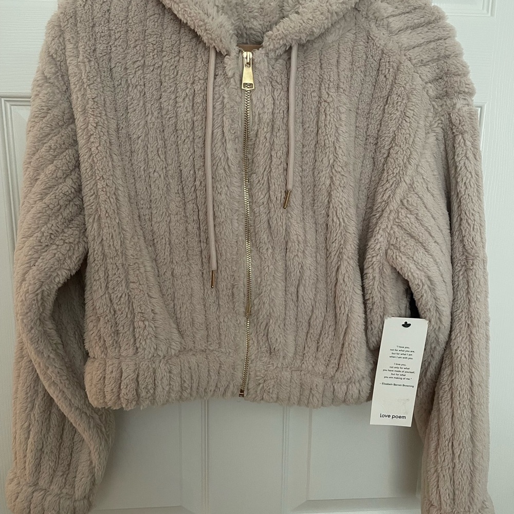 Cozy Beige Hooded Jacket